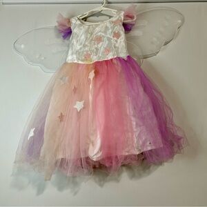 Pottery Barn Kids Girl's Light Up Fairy Tutu Costume Tooth Fairy Wings Size 4-6